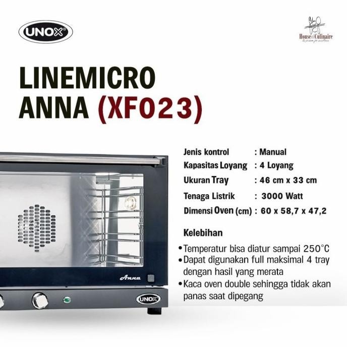 Unox Anna Oven Convection Oven Listrik Oven Tanam