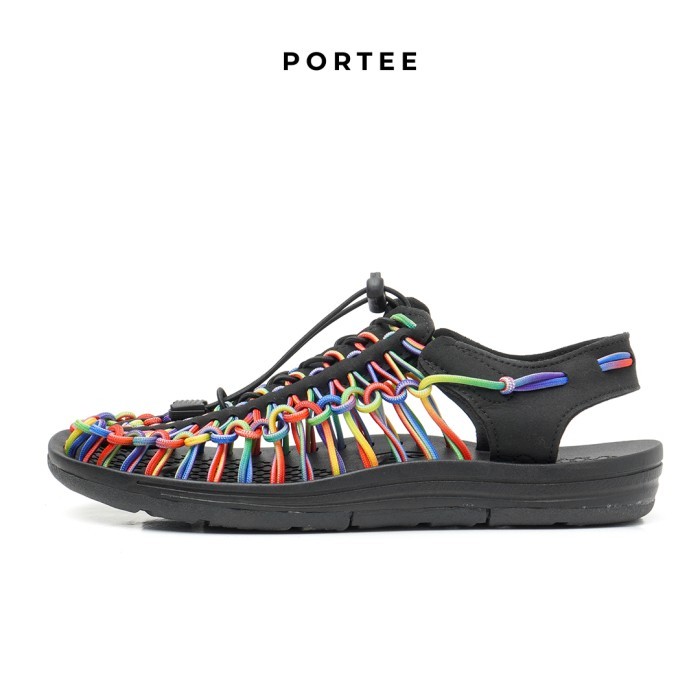Sandal Wanita Portee Goods Loom Sandal Rainbow Black