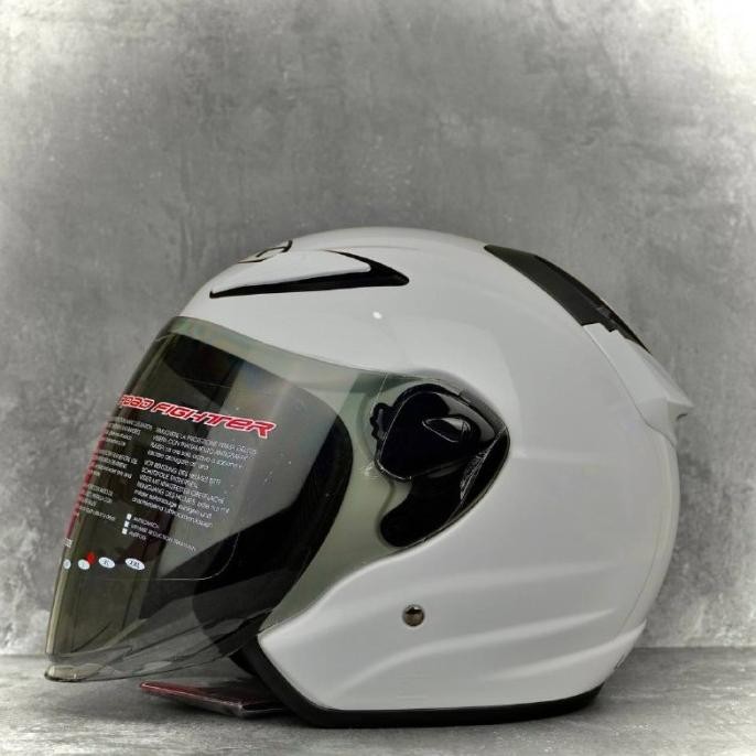 HELM NHK R6 SOLID WHITE GLOSSY  PAKET GANTENG LEOPARD |  HELM NHK HALF Terlaris