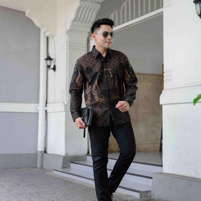 Kemeja Batik Pria SLIMFIT Lengan Panjang Dobby Premium KiyyAra Mandra Kusumo Terlaris