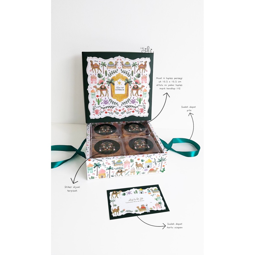 

(Box 24 X 24 X 7 Cm Lebaran)Kotak Kue Kering Bolu Lapis Toples (Isi10) Promo!!!R300125A