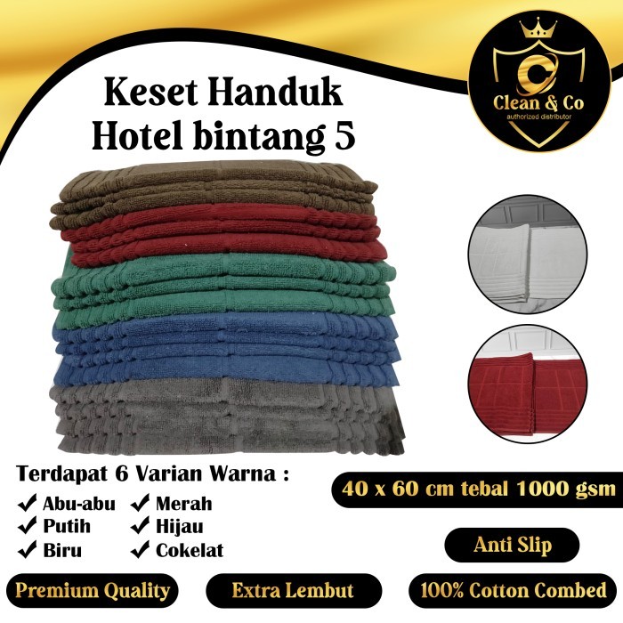 Termurah Paket 4 Pcs Keset Handuk Tebal Polos Gramasi 1000 Gsm