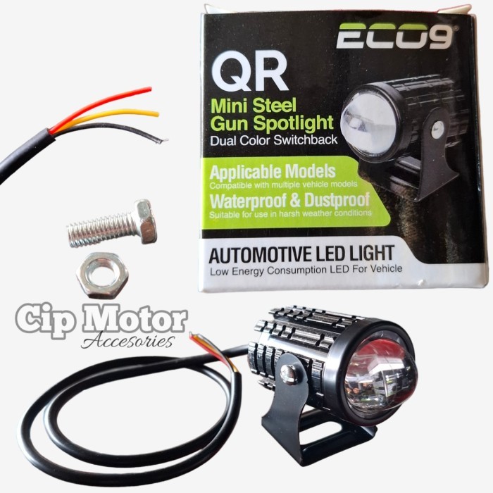 LAMPU TEMBAK QR ECO9 D2 LASER PUTIH KUNING MOTOR MOBIL 12 VOLT