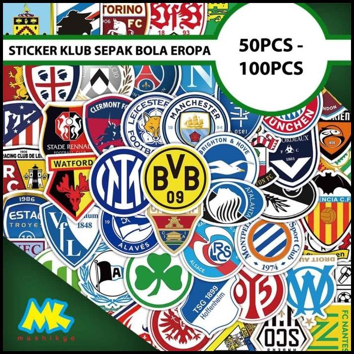 

50 - 100Pcs Sticker Club Bola Liga Champion Eropa