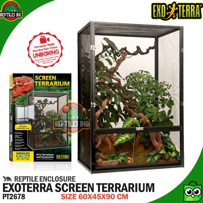 Exoterra Screen Terrarium Kandang Hewan Reptil kadal Iguana Chameleon