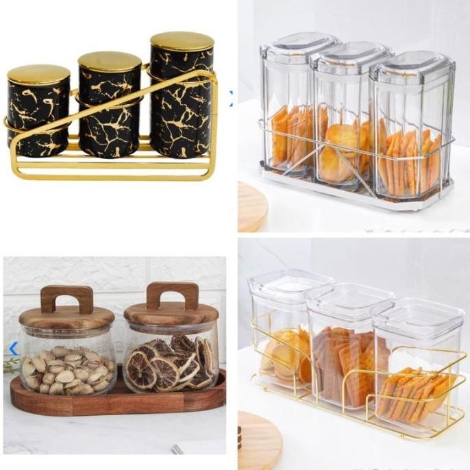 Informa Toples Kedap Udara Kaca / akrilik tempat kue lebaran