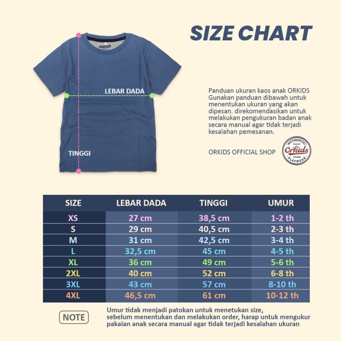 BRD KAOS ANAK LAKI LAKI ORKIDS BAJU DISTRO ANAK JOYROLL CREAM SGA