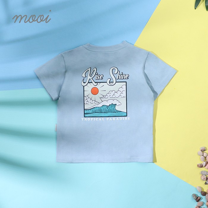 BRD MOOI KAOS ANAK UNISEX GRAPHIC TEE STONE BLUE SGA