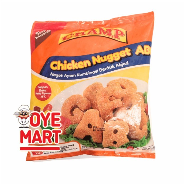 

CHAMP CHICKEN NUGGET ABC 450GR / NAGET ABJAD