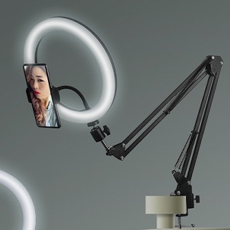 

TERBARU! BS Ready20cm Ring Light Flexible Arm Stander tripod Mount for Makeup L