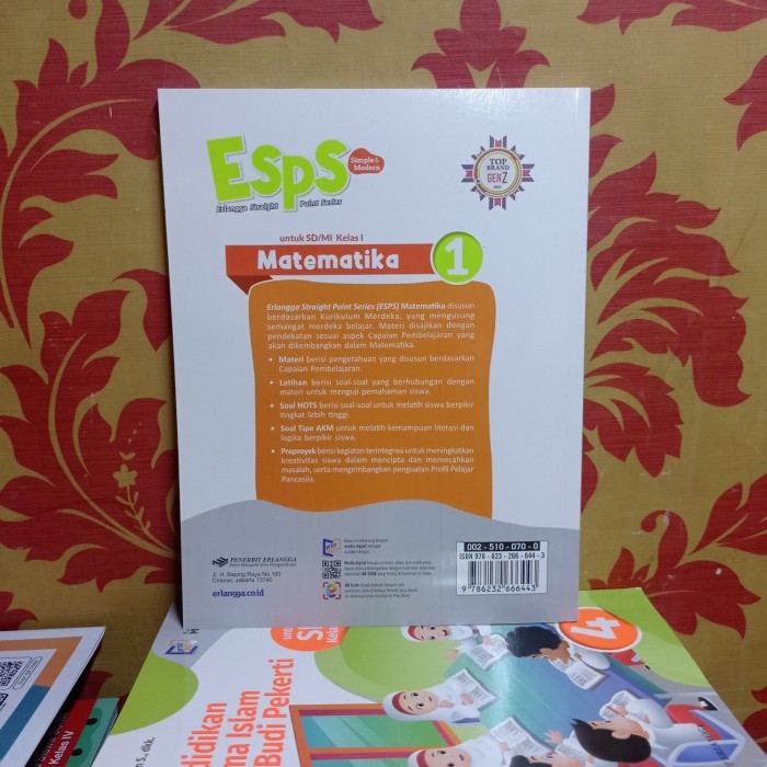 

BISA GOSEND Buku SD ESPS Matematika Kelas 1 SD / MI Kurikulum Merdeka Erlangga