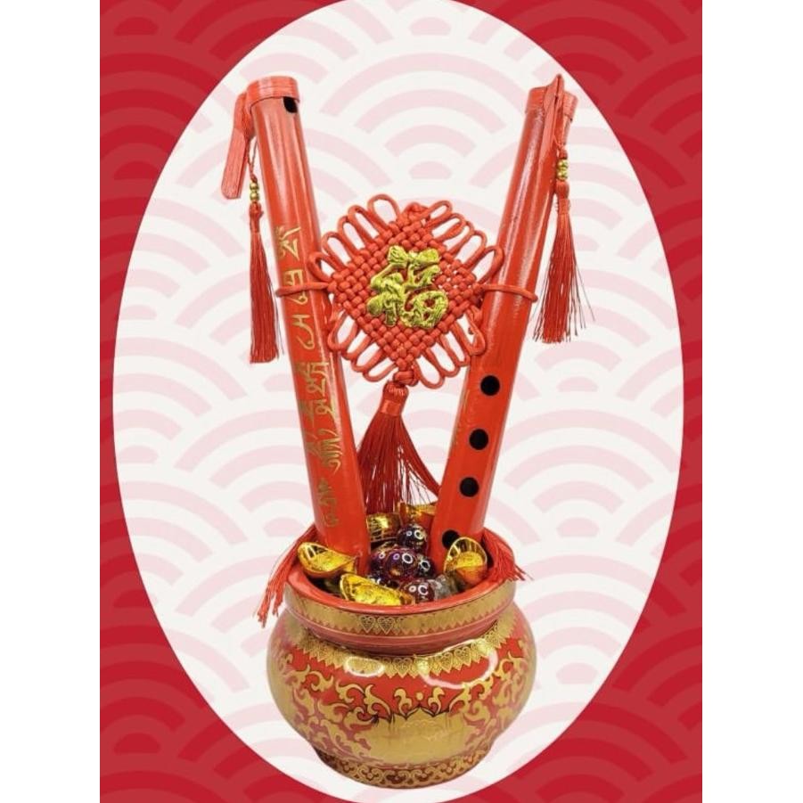 Pot Harta Ular Logam Mas Ritual Undang Dewa Rejeki Cai Shen Rupang Patung 14in