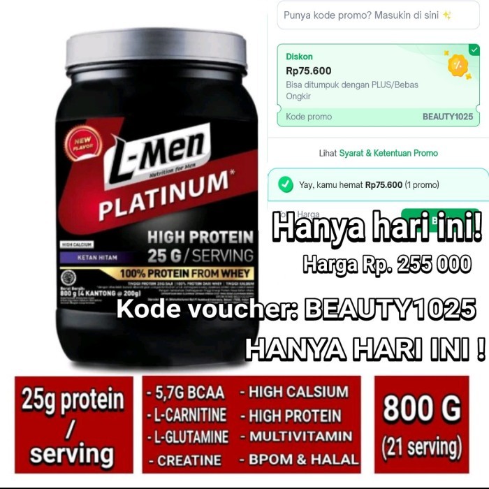 L-MEN Platinum whey protein,BCAA,Creatine