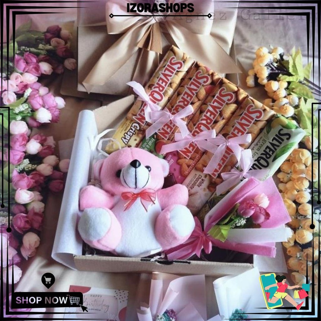 

Hampers Coklat Snack Box / Kado Valentine Ulang Tahun Wisuda Natal / Souvenir Ulang Tahun / Silverqueen D Gratis Ongkir