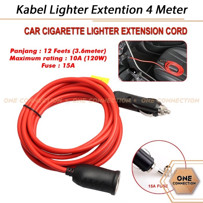 Kabel Colokan Mobil Cigarette Lighter Extension Colokan Rokok Mobil