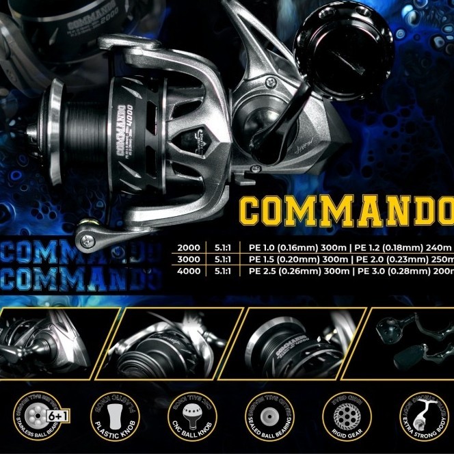 AJR99 REEL SPINNING HARROW COMMANDO POWER HANDEL