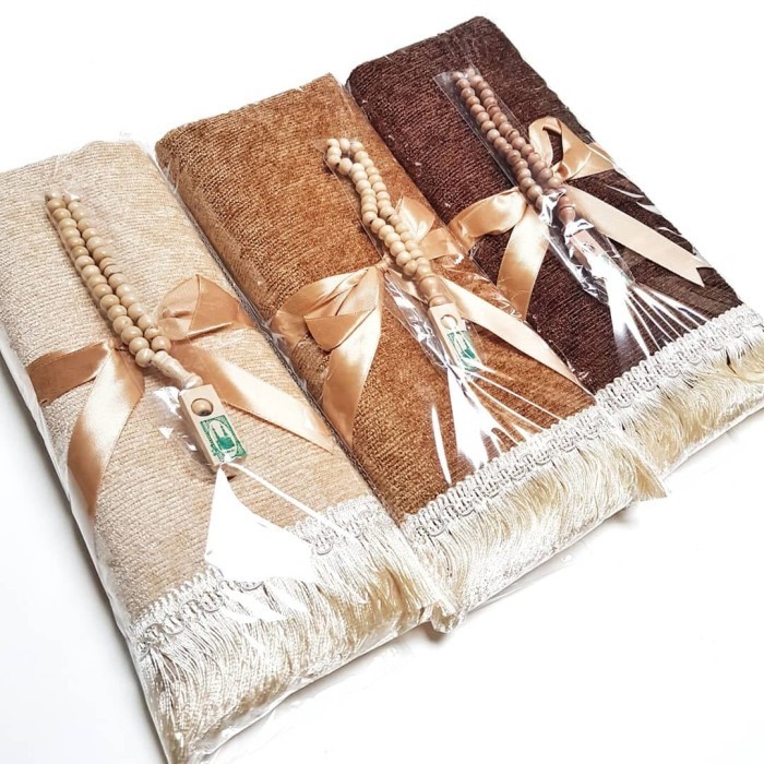 MURAH [CP] SAJADAH POLOS DEWASA FREE TASBIH MURAH SOUVENIR TAHLIL 40 HARIAN - Packing PLASTIK