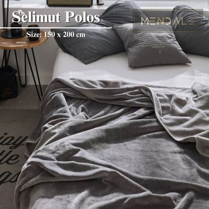 Selimut Bulu Lembut Pola Polos Uk Dewasa 150 x 200 cm