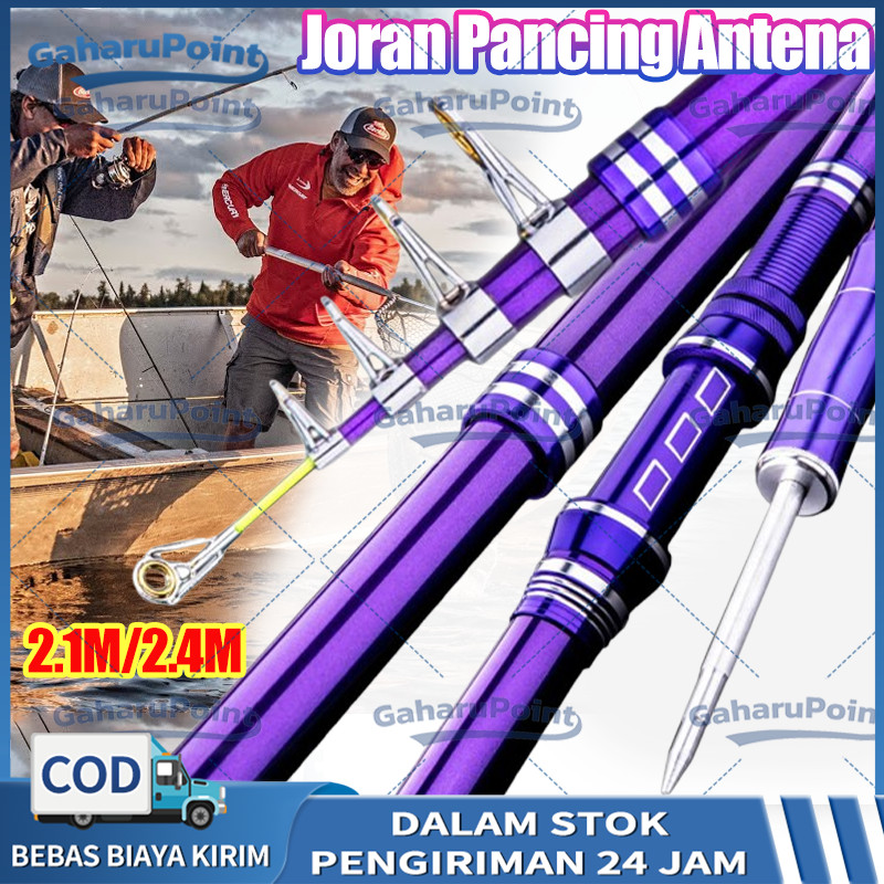 Joran Pancing Portable High Carbon Joran Laut Telescopic Antena Tongkat Pancing Ikan Laut Teleskopik