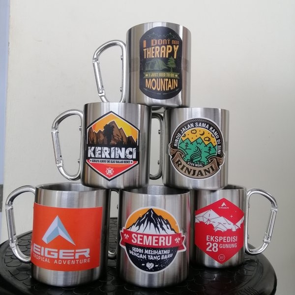Cangkir carabiner - mug carabiner - gelas karabiner for outdoor & gunung