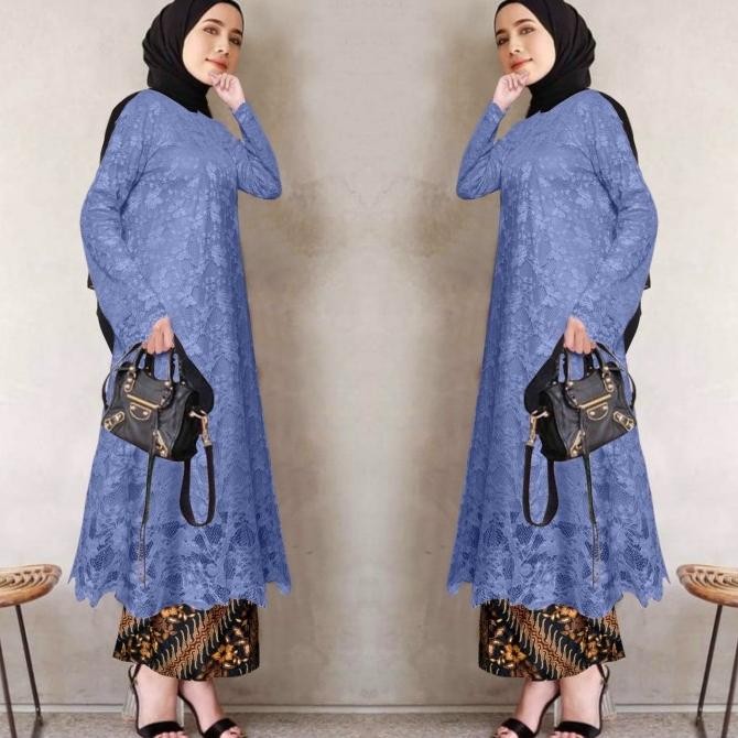 Promo Atasan Kebaya Brukat Tunik Modern Ld 120 Atasan Kebaya Kurung Jumbo