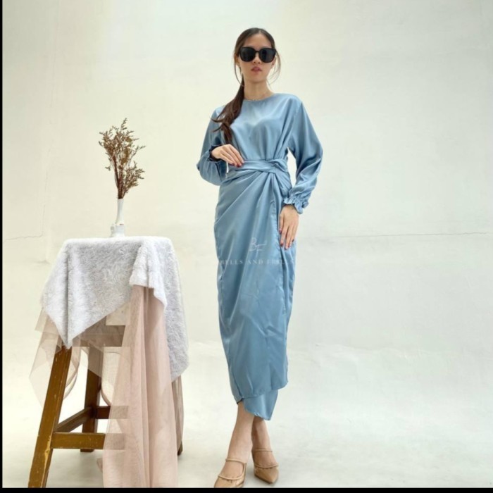 INARA Dress Lilit Satin Premium - Dress Gamis - Dress Kondangan Wisuda