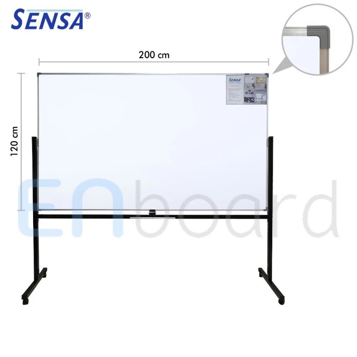 

Papan Tulis Whiteboard / White Board Standing Magnetik Single Face Sensa 120 x 200 cm