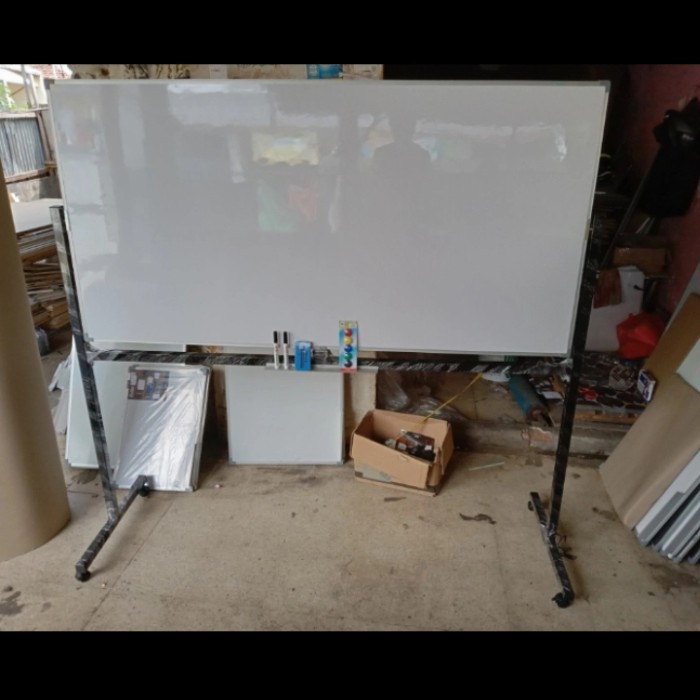 

Papan Tulis Whiteboard NON MAGNET STANDING DOUBLE FACE 60x90cm