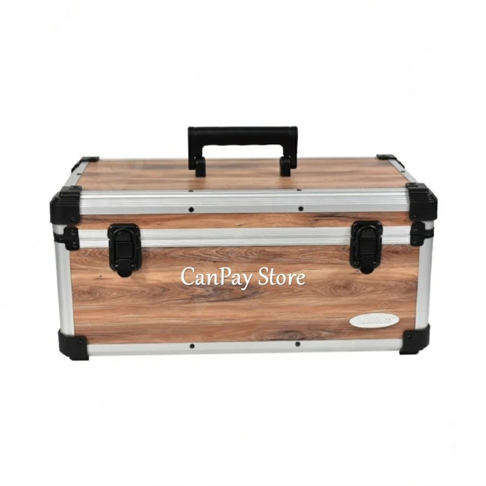 Krisbow Kotak Perkakas Aluminium Motif Kayu 44 Cm