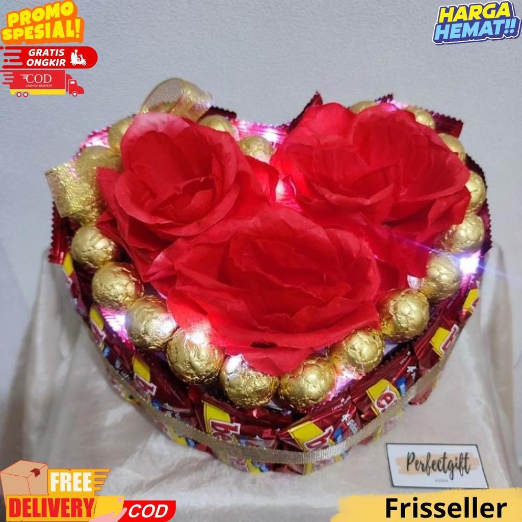 

( Free Gift Box) Love Coklat Cake Kado Valentine Ulang Tahun Anniversary D Cod