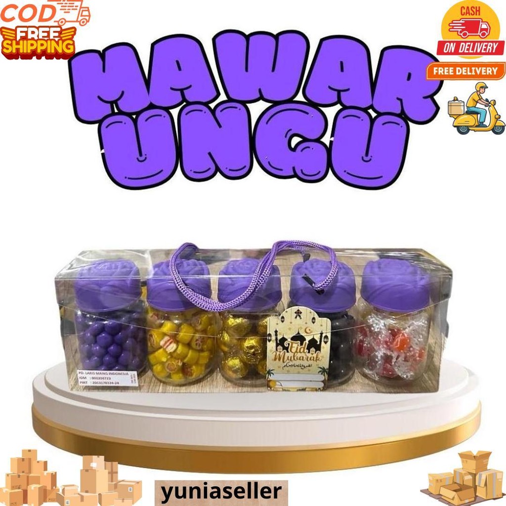 

Hampers Coklat Mawar Ungu Isi 5 Toples Candy Rose D Promo 2.2