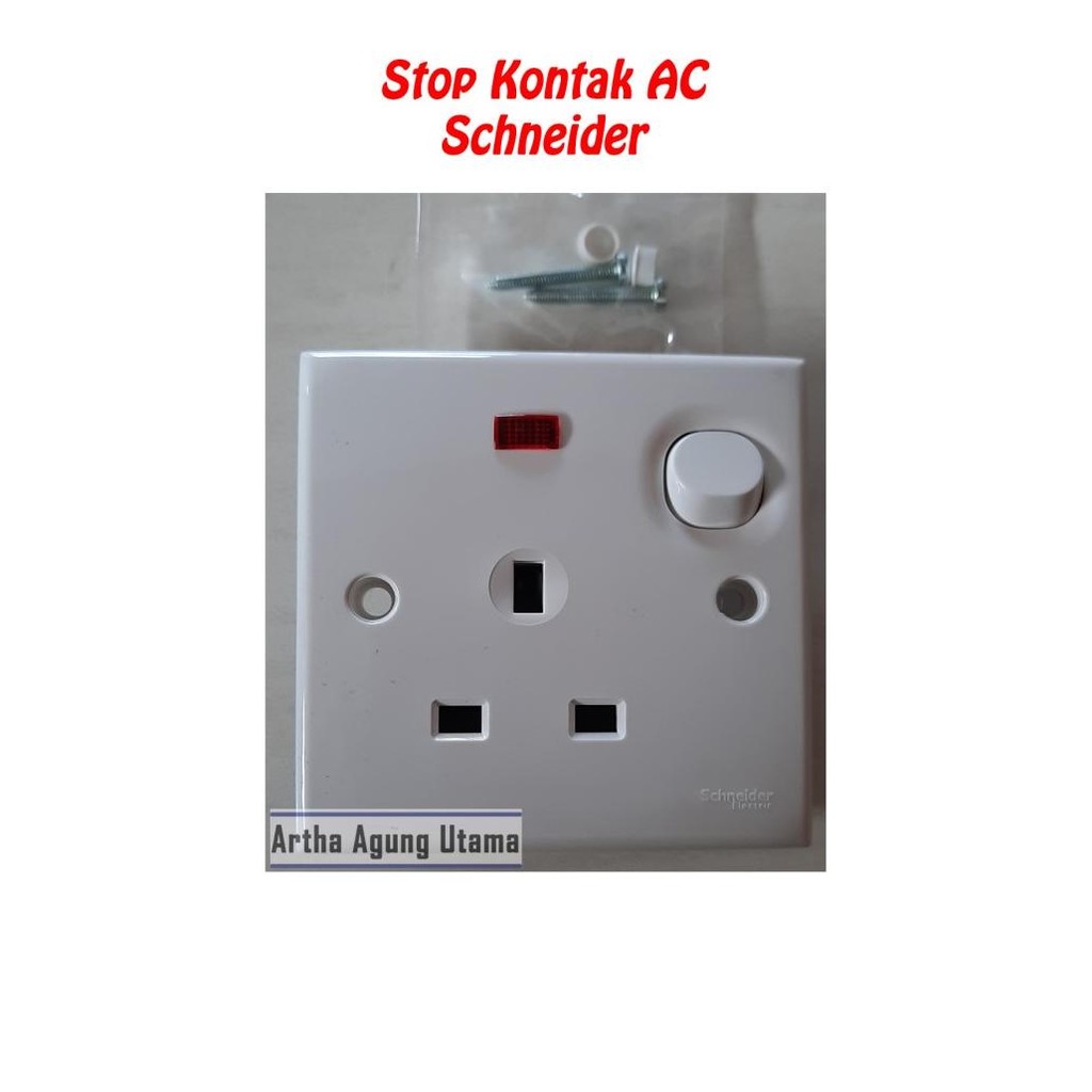 ~~~~~] Schneider Stop Kontak AC 3 Kaki 13A + Saklar S-Classic Clipsal