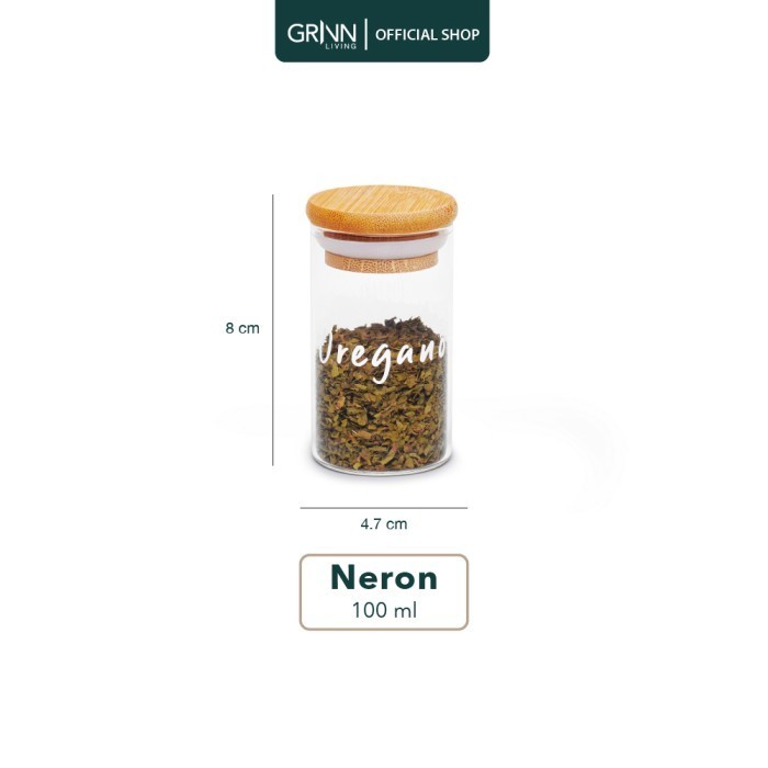 Grinn Living Set Paket Neron Glass Jar 100 ml Toples Mini Kayu