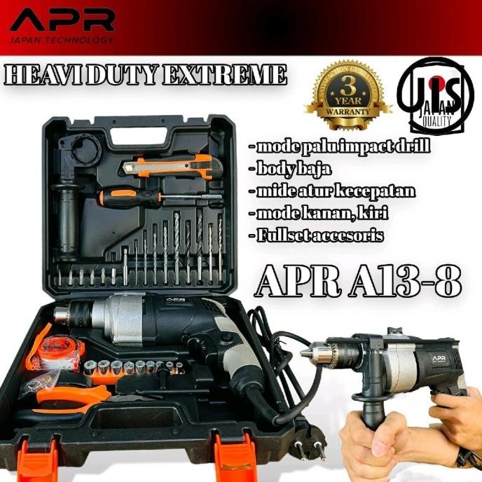MESIN BOR LISTRIK APR 13-8 13MM KOPER SET FULLSET HEAVY DUTY