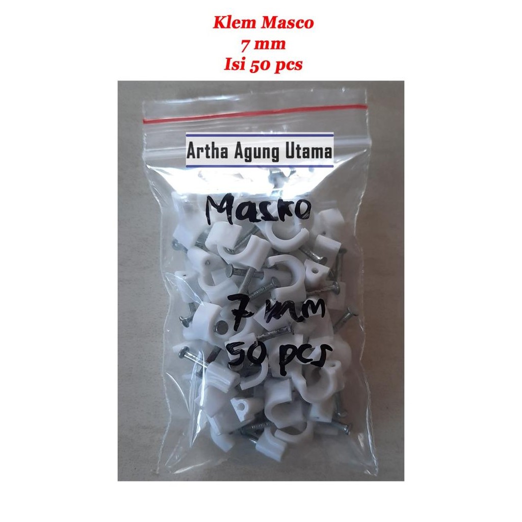 

Ready...Ready...Ready...] Klem Kabel / Clip Cable Merk Masko No 7, 8, 9, 10, 12, 17mm Isi 50pcs