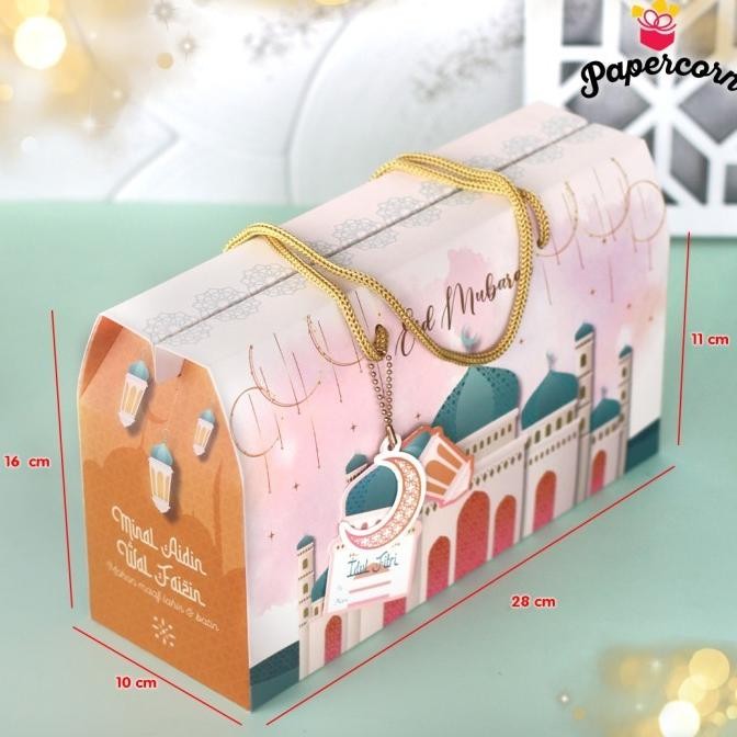 

[(Redy Stok)Terbaru/Termurah] Gable Box Lebaran - Cream Pink 3 Toples