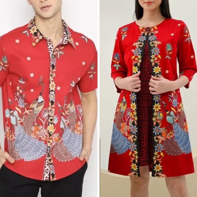 Promo Set Couple Imlek Cheongsam Baju Pasangan Dress & Kemeja Imlek Kmc
