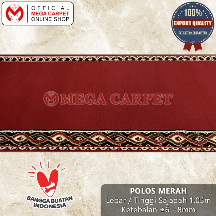 Karpet Masjid / Karpet Mushola / Karpet Sajadah - Harga Per-Meter [Polos Merah]