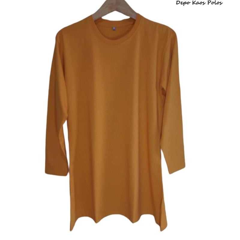 Promo Kaos Tunik Polos Premium - Kuning Mustard