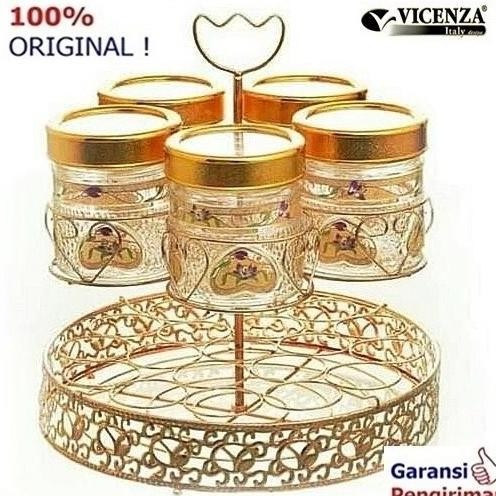 TOPLES KACA TOPLES LEBARAN SET TOPLES RAK PUTAR VICENZA 3 DAN 5 TOPLES