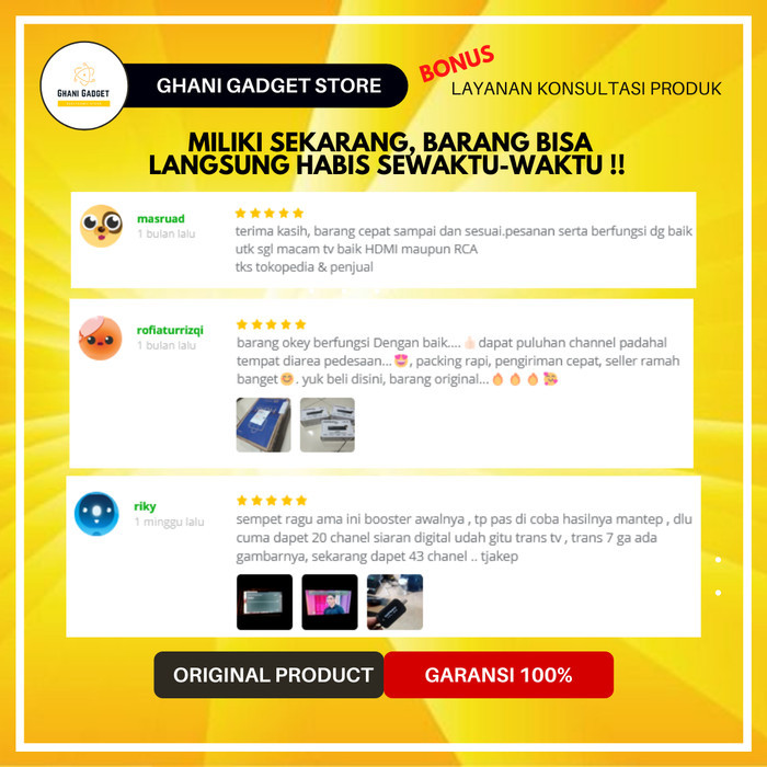 Bundling Set Top Box + Antenna + Booster Tv Digital Led Analog Tabung