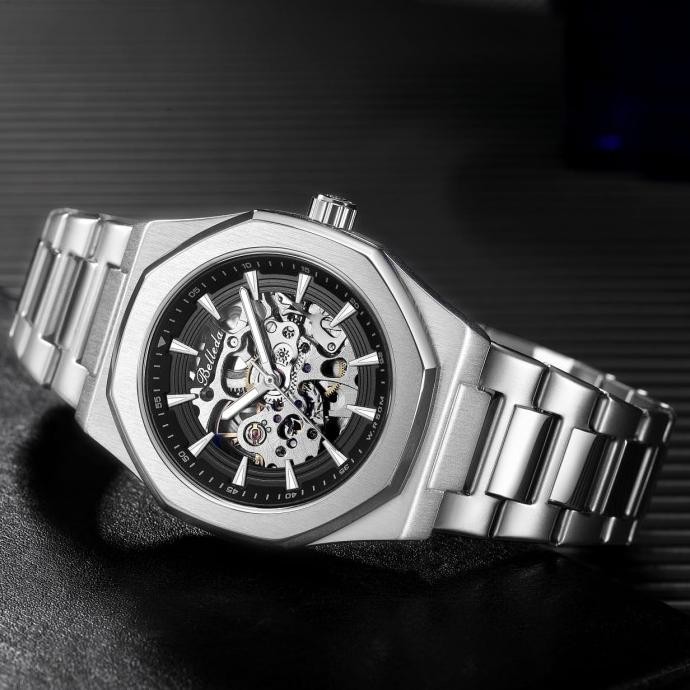 Promo Belleda 9628 Jam Tangan Pria Automatic Rantai Anti Air Original