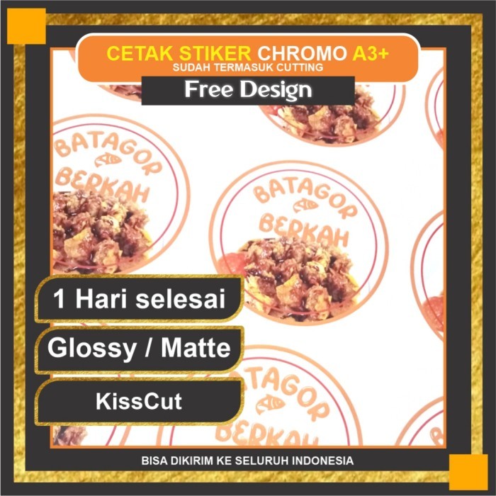 Stiker Label Kemasan Jualan Produk Keripik Singkong Gratis Desain 4x4