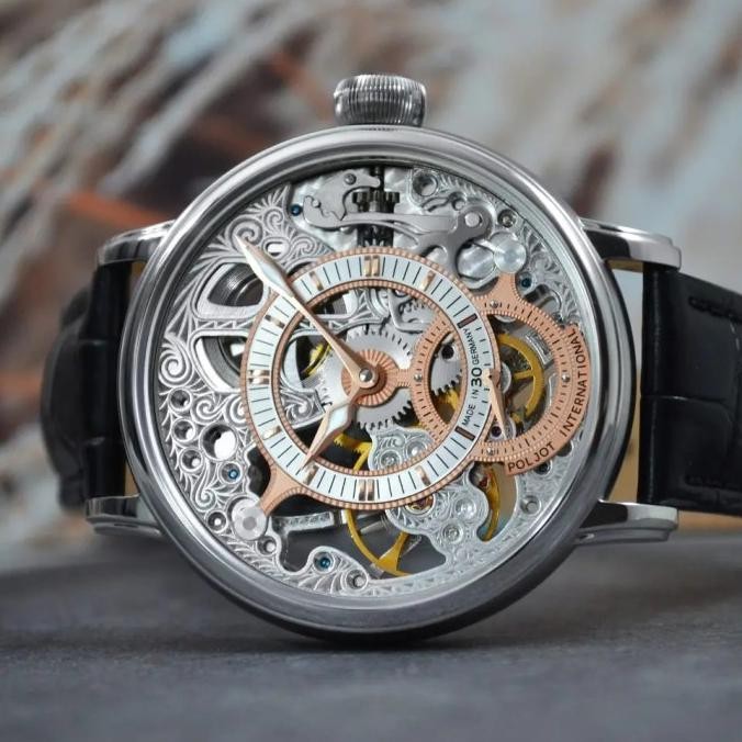 Sale Jam Tangan Poljot International Queen Victoria 3620.1940171 Silver Skeleton Manual Limited