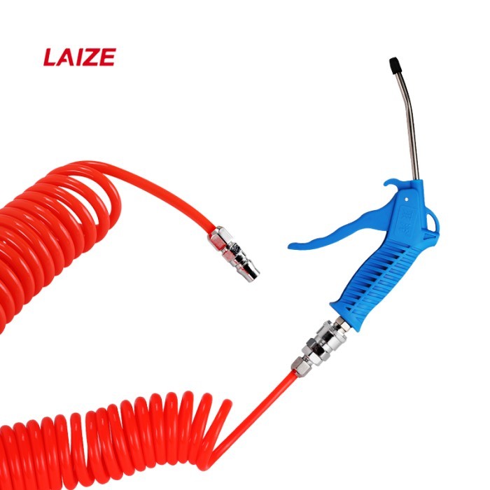 CHROMEE LAIZE Pneumatic Polyurethane PU Air Compressor Hose Spring Spiral Pipe 8*5mm 9m With Dust Bl