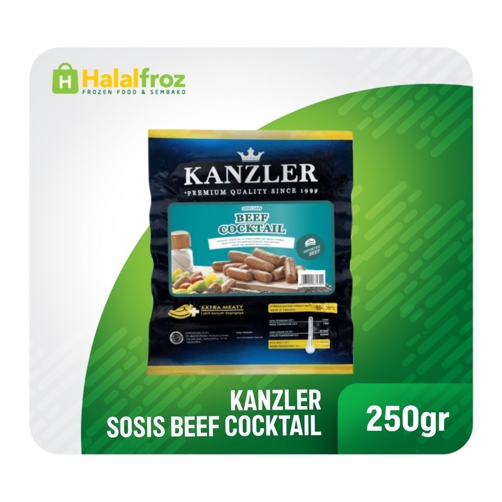 

Sosis Premium Beef Cocktail Kanzler 18 pcs 250 gramGosend Ready, Paling murah, Terlaris