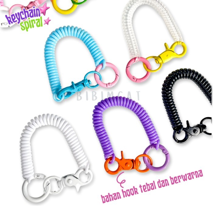 Keychain Spiral Warna Diy / Gantungan Kunci Motor Tali Elastis