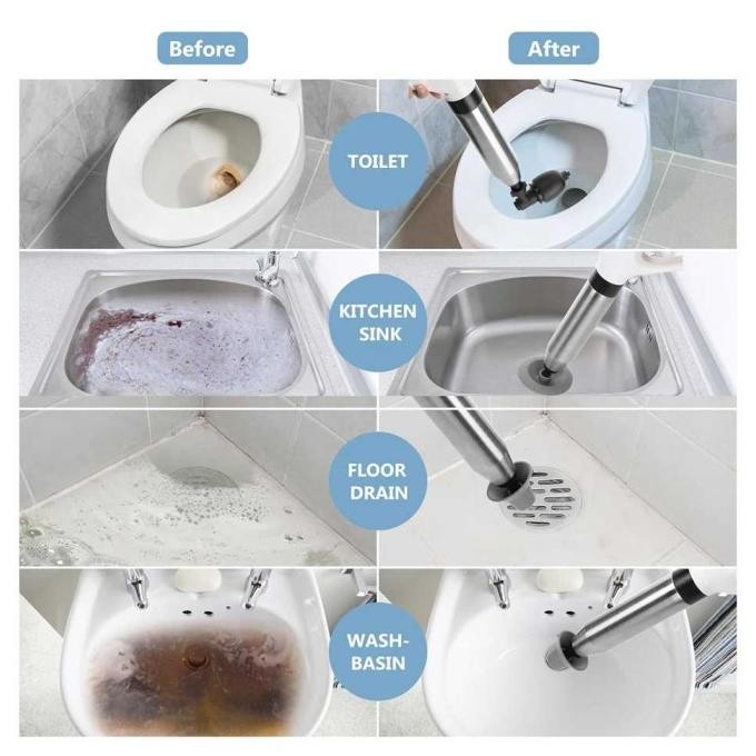 Promo Alat Pompa Penyedot Pendorong Saluran Kloset Sedot WC Duduk Toilet Anti Mampet Tersumbat Plung