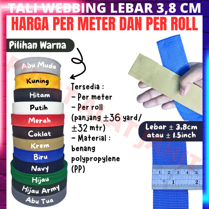 Tali webbing/tas 4cm per Roll