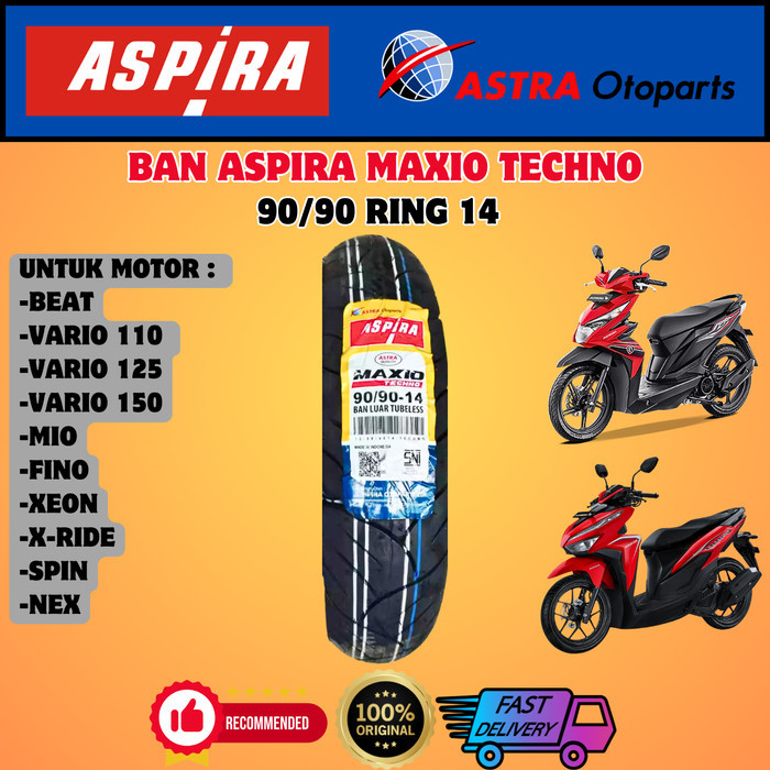 Ban Motor Honda Beat Fi Karbu Vario 110/125/150 Aspira Astra Tubless